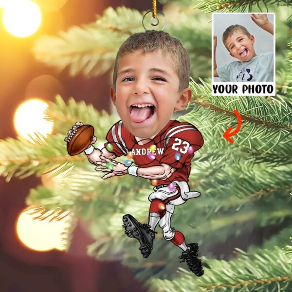 Custom Face Photo American Football Players - Personalized Acrylic Photo Ornament - Image 6