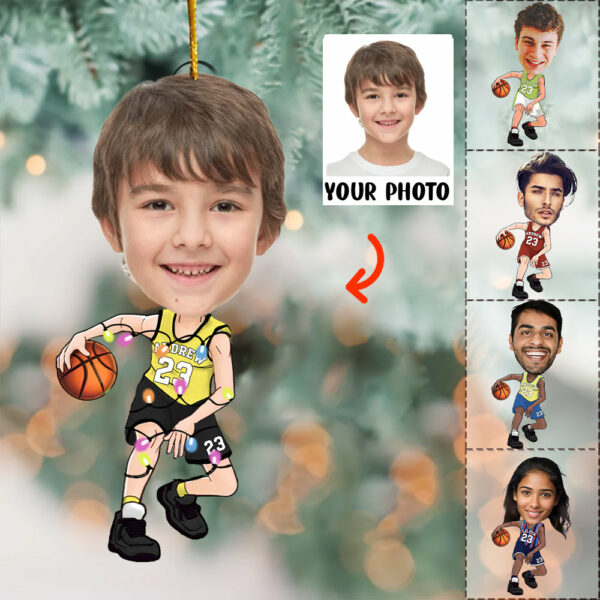 Custom Face Photo Basketball Players - Personalized Acrylic Photo Ornament