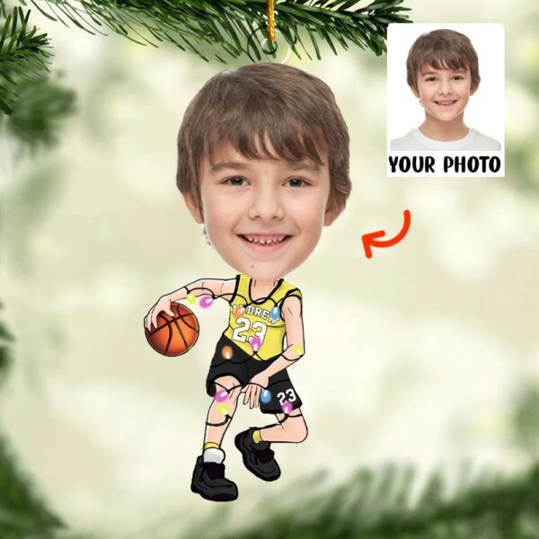 Custom Face Photo Basketball Players - Personalized Acrylic Photo Ornament - Image 2