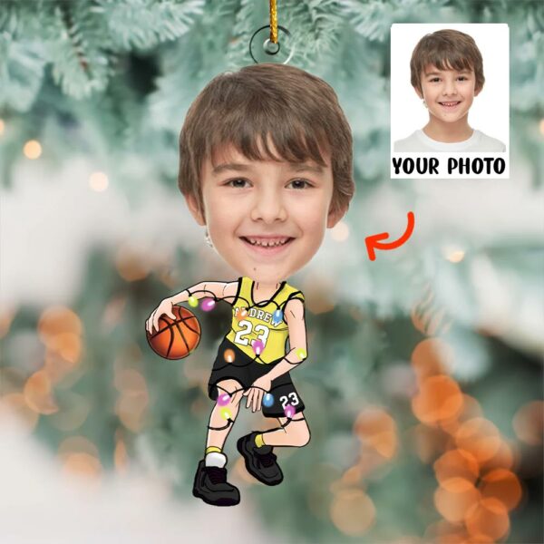 Custom Face Photo Basketball Players - Personalized Acrylic Photo Ornament - Image 3