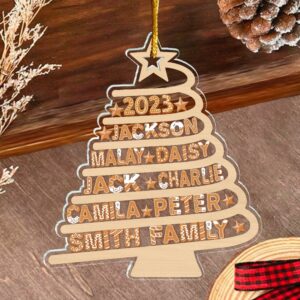 Custom Family Tree Ornament, Family Names Tree Ornament, Family Christmas Ornament, Family Tree, Family Keepsake