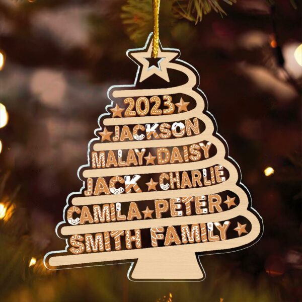 Custom Family Tree Ornament, Family Names Tree Ornament, Family Christmas Ornament, Family Tree, Family Keepsake - Image 2