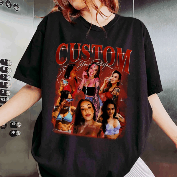 Custom Fathers Day Shirt - Photo Shirt Custom Vintage Rap Tshirt For Couples - Perfect Gift For Mom Friends Dad Mother - Custom Photo Gift - Image 4