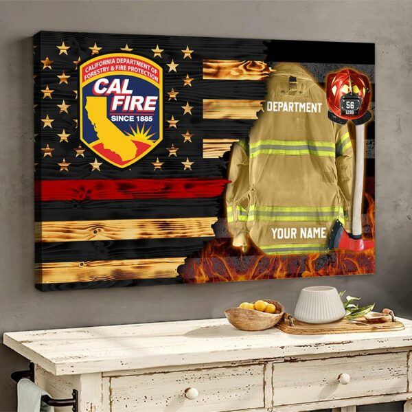 Custom Firefighter Armor Clothes And Helmet Canvas Proud Firefighter Canvas K1702 - Image 4