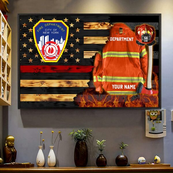 Custom Firefighter Armor Clothes And Helmet Canvas Proud Firefighter Canvas K1702 - Image 3