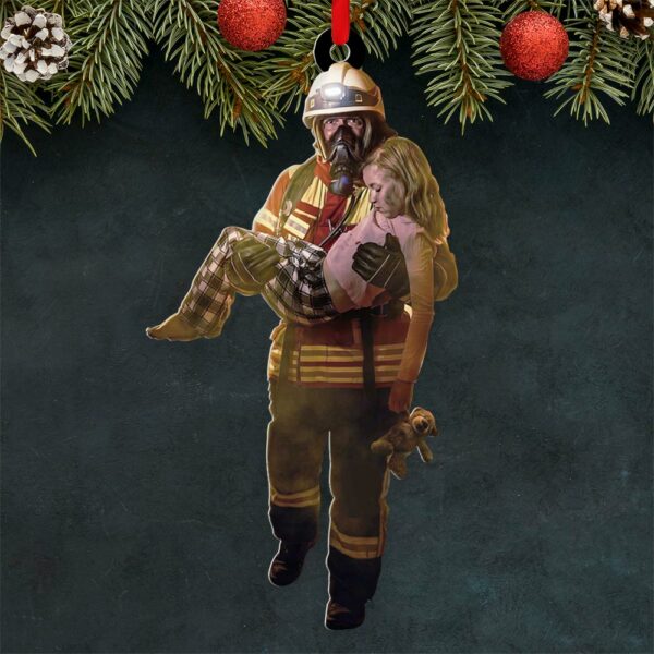 Custom Firefighter Hero Photo Ornament Gift For Firefighter Fireman - Image 8