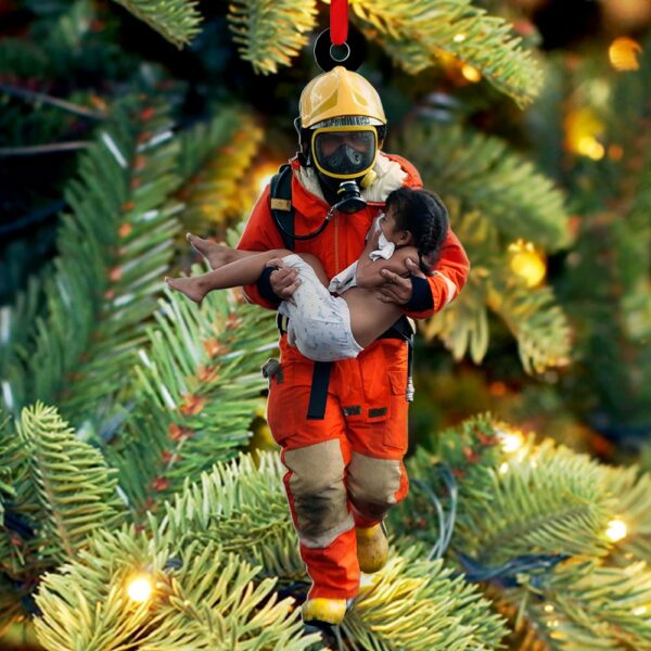 Custom Firefighter Hero Photo Ornament Gift For Firefighter Fireman - Image 5