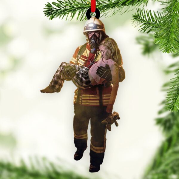 Custom Firefighter Hero Photo Ornament Gift For Firefighter Fireman - Image 7