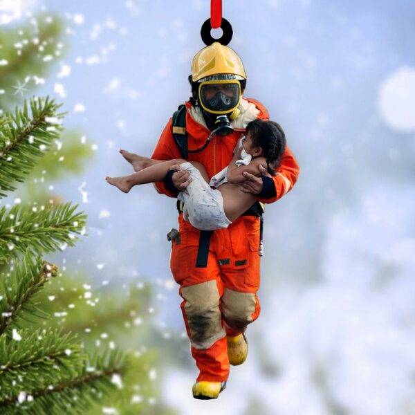 Custom Firefighter Hero Photo Ornament Gift For Firefighter Fireman - Image 4