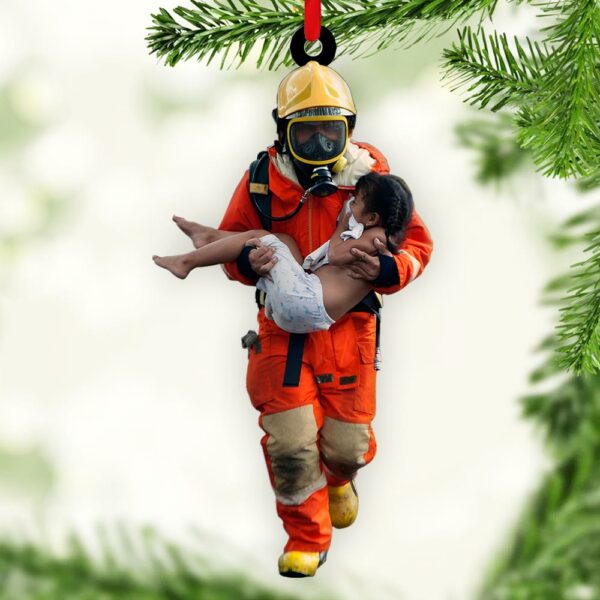 Custom Firefighter Hero Photo Ornament Gift For Firefighter Fireman - Image 3