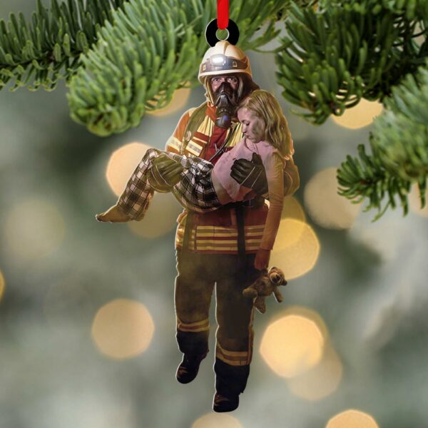 Custom Firefighter Hero Photo Ornament Gift For Firefighter Fireman - Image 9