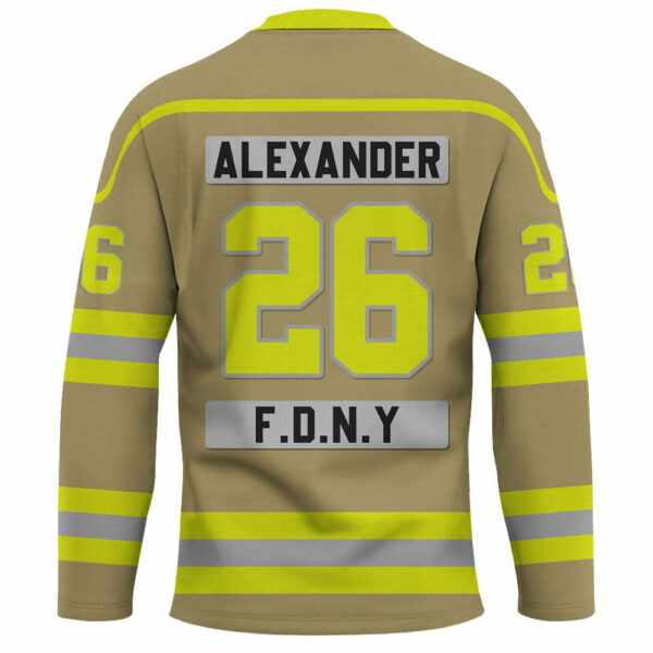 Custom Firefighter Hockey Jersey Number Department Can Be Changed Gift For Firefighter K1702 - Image 3
