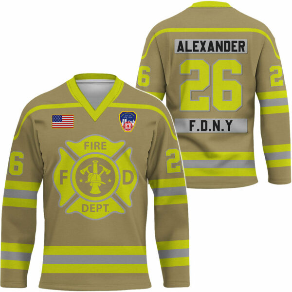 Custom Firefighter Hockey Jersey Number Department Can Be Changed Gift For Firefighter K1702