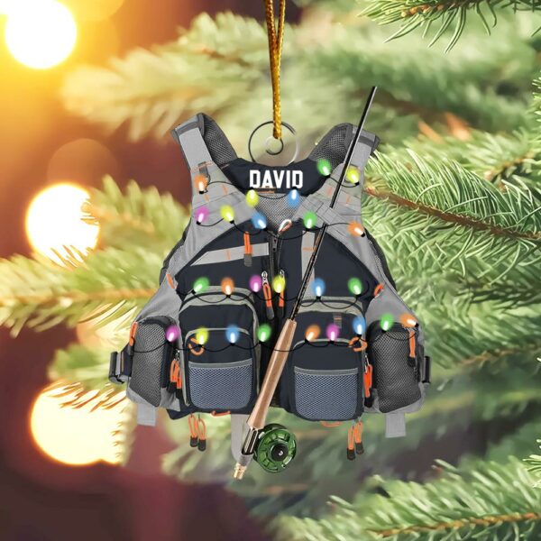 Custom Fishing Vest for Men Women Ornament - Personalized Acrylic Ornament - Image 7