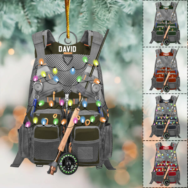 Custom Fishing Vest for Men Women Ornament - Personalized Acrylic Ornament