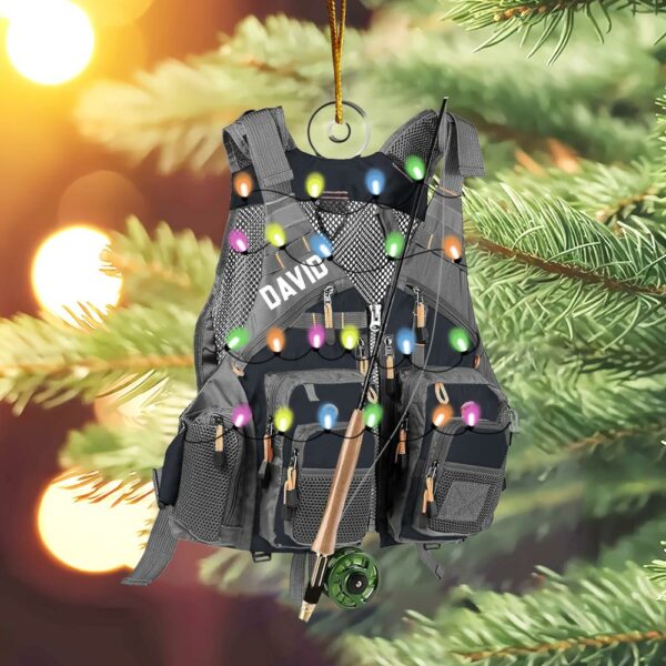 Custom Fishing Vest for Men Women Ornament - Personalized Acrylic Ornament - Image 6