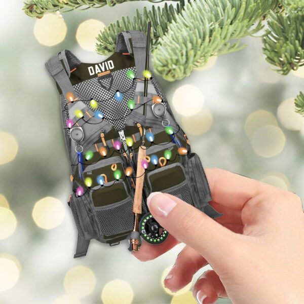 Custom Fishing Vest for Men Women Ornament - Personalized Acrylic Ornament - Image 7