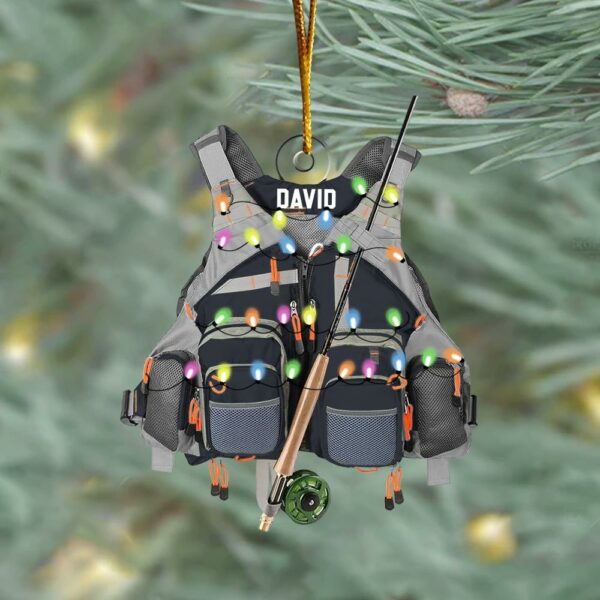 Custom Fishing Vest for Men Women Ornament - Personalized Acrylic Ornament - Image 4