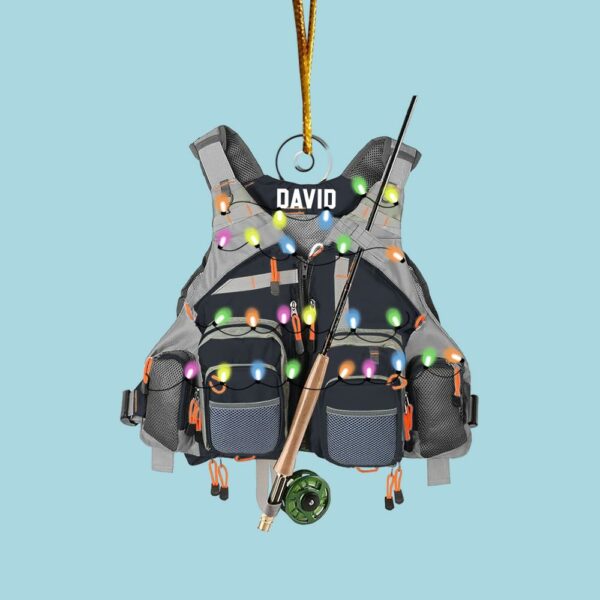 Custom Fishing Vest for Men Women Ornament - Personalized Acrylic Ornament - Image 5