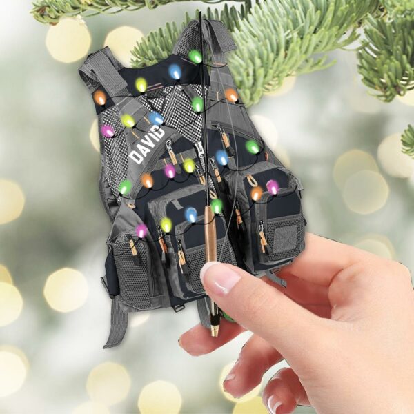 Custom Fishing Vest for Men Women Ornament - Personalized Acrylic Ornament - Image 7