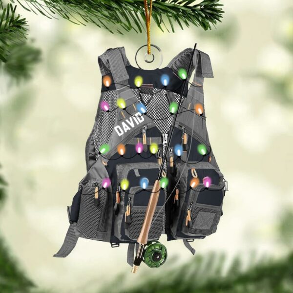 Custom Fishing Vest for Men Women Ornament - Personalized Acrylic Ornament - Image 4