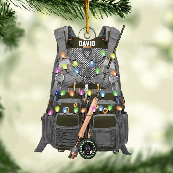 Custom Fishing Vest for Men Women Ornament - Personalized Acrylic Ornament - Image 4
