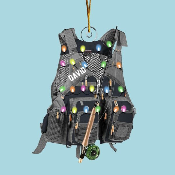 Custom Fishing Vest for Men Women Ornament - Personalized Acrylic Ornament - Image 5