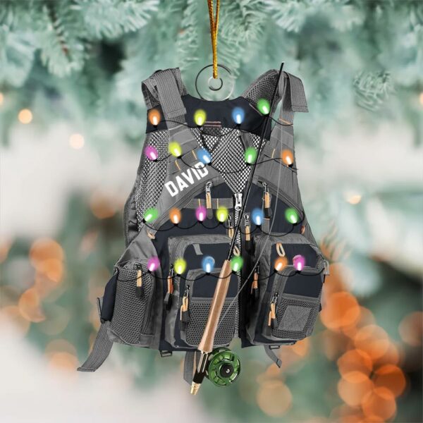 Custom Fishing Vest for Men Women Ornament - Personalized Acrylic Ornament - Image 2