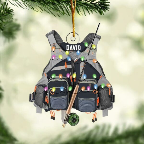 Custom Fishing Vest for Men Women Ornament - Personalized Acrylic Ornament - Image 6