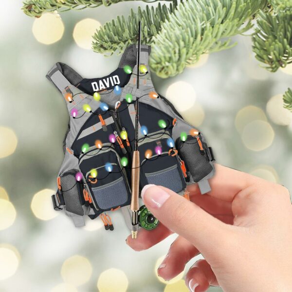 Custom Fishing Vest for Men Women Ornament - Personalized Acrylic Ornament - Image 3