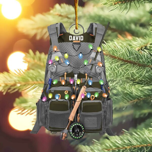 Custom Fishing Vest for Men Women Ornament - Personalized Acrylic Ornament - Image 6