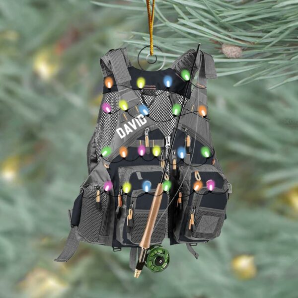 Custom Fishing Vest for Men Women Ornament - Personalized Acrylic Ornament - Image 3