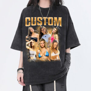 Custom Girlfriend Photo With Unique Style Bootleg Shirt - Valentine Shirt For Boyfriend, Girlfriend