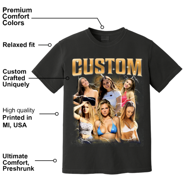 Custom Girlfriend Shirt, Boyfriend Shirt, Photo Husband, Wife Shirt, Bachelorette Surprise, Personalized Birthday Bootleg Gift, Custom Shirt - Image 2