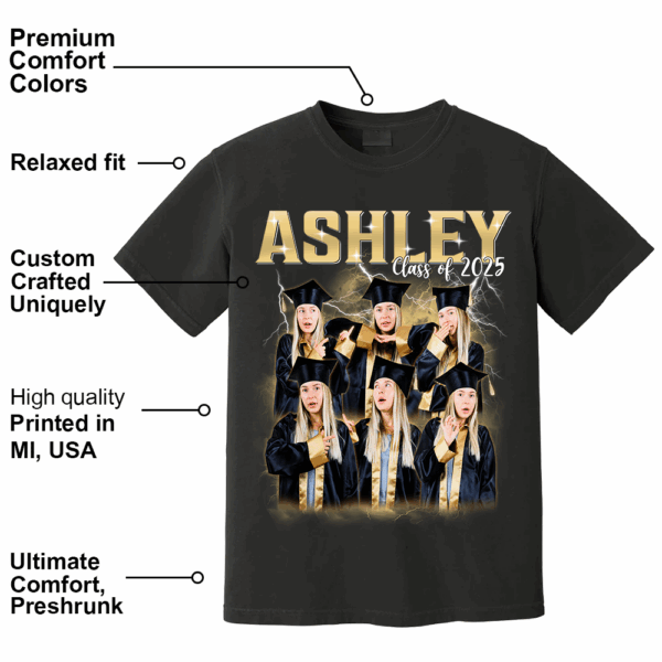 Custom Graduation Bootleg Rap Tee, Custom Photo - Vintage Graphic 90s T-shirt, Custom Photo Shirt, Custom Your Own Bootleg Idea Here, Insert Your Design - Image 4