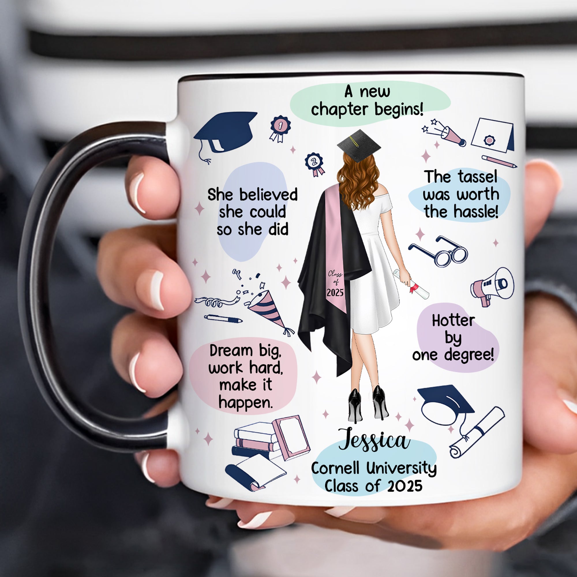 Custom Graduation Gift Mug The Tassel Was Worth The Hassle For Her