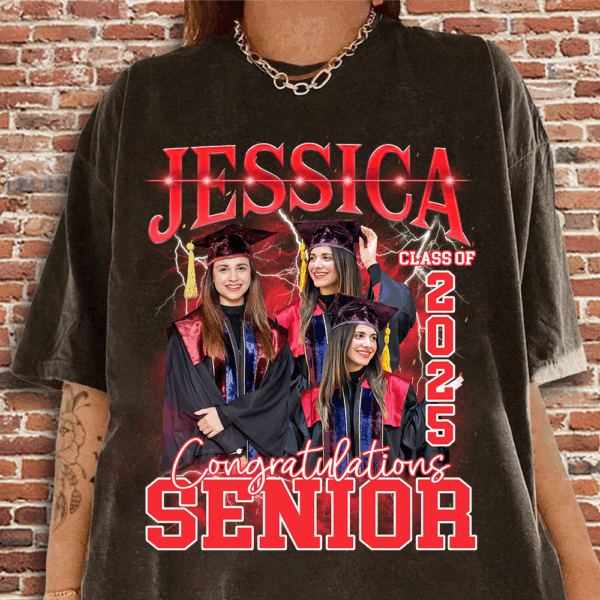 Custom Graduation T Shirt, Vintage Custom Funny Rap Shirt, Custom Photo Vintage T Shirts, Custom Family Graduation Shirt - Image 2