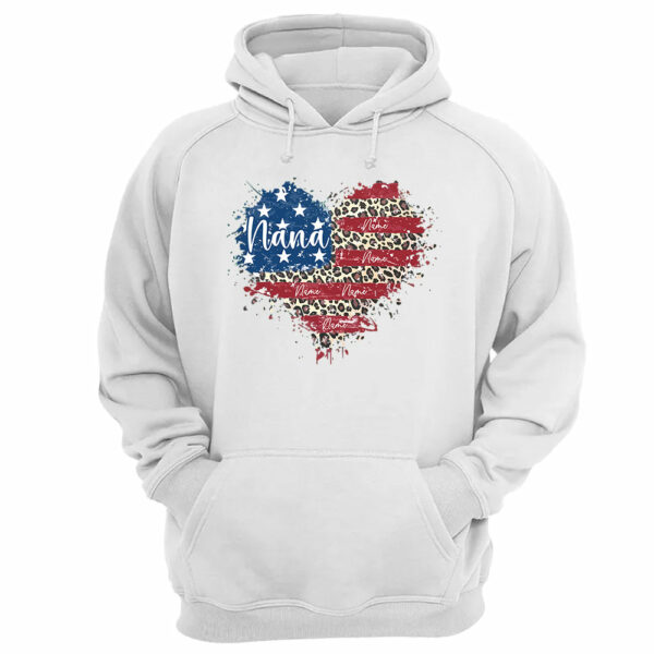 Custom Grandma American Flag Heart Shirt with Kids names, 4th of July Shirt - Image 6