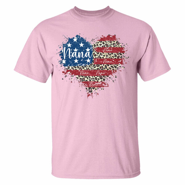 Custom Grandma American Flag Heart Shirt with Kids names, 4th of July Shirt - Image 5