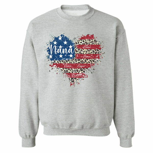 Custom Grandma American Flag Heart Shirt with Kids names, 4th of July Shirt - Image 10