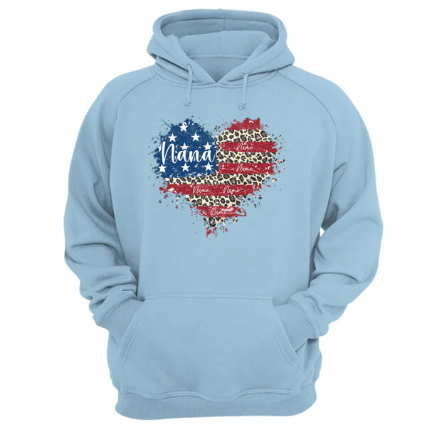 Custom Grandma American Flag Heart Shirt with Kids names, 4th of July Shirt - Image 7