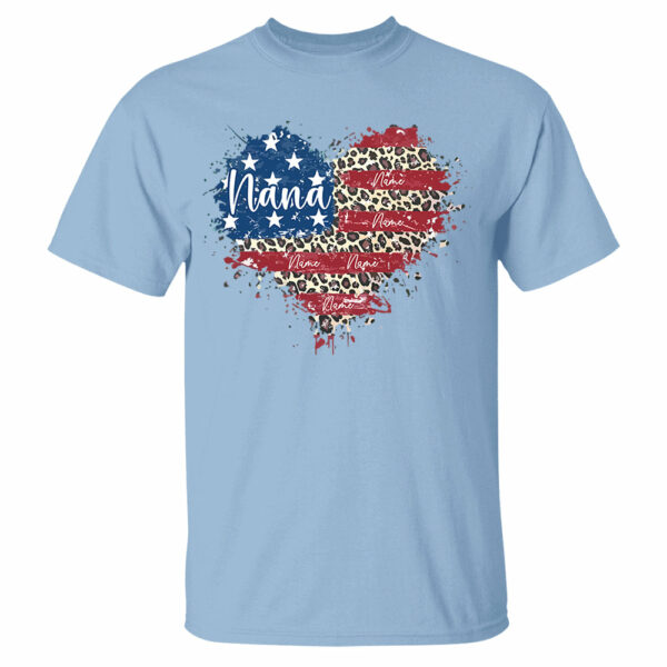 Custom Grandma American Flag Heart Shirt with Kids names, 4th of July Shirt - Image 4