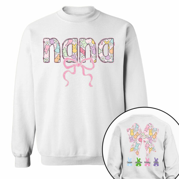 Custom Grandma Bow Easter Grandma And Grandkids T-Shirt Gift for Grandma T1807 - Image 6