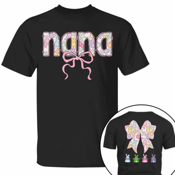 Custom Grandma Bow Easter Grandma And Grandkids T-Shirt Gift for Grandma T1807 - Image 4