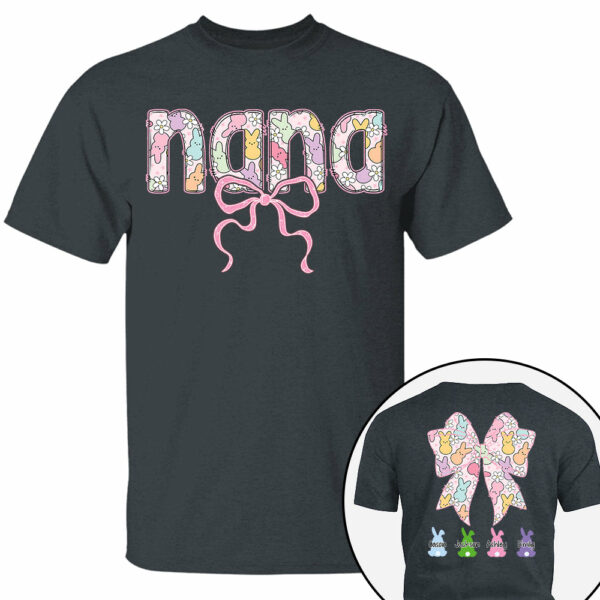 Custom Grandma Bow Easter Grandma And Grandkids T-Shirt Gift for Grandma T1807 - Image 5