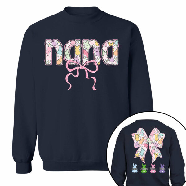 Custom Grandma Bow Easter Grandma And Grandkids T-Shirt Gift for Grandma T1807 - Image 9