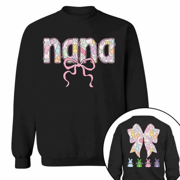 Custom Grandma Bow Easter Grandma And Grandkids T-Shirt Gift for Grandma T1807 - Image 8