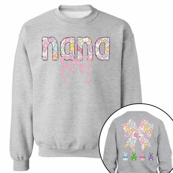 Custom Grandma Bow Easter Grandma And Grandkids T-Shirt Gift for Grandma T1807 - Image 7
