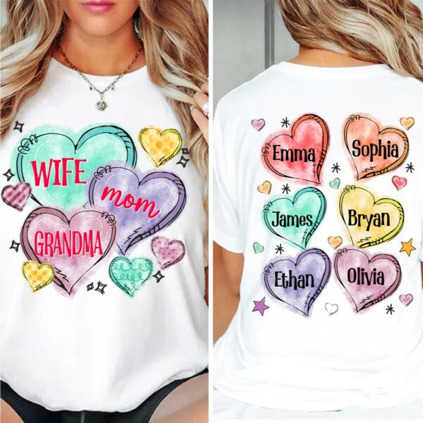 Custom Grandma Candy Hearts for Grandmas Shirt - Personalized Valentine Shirt - Image 2