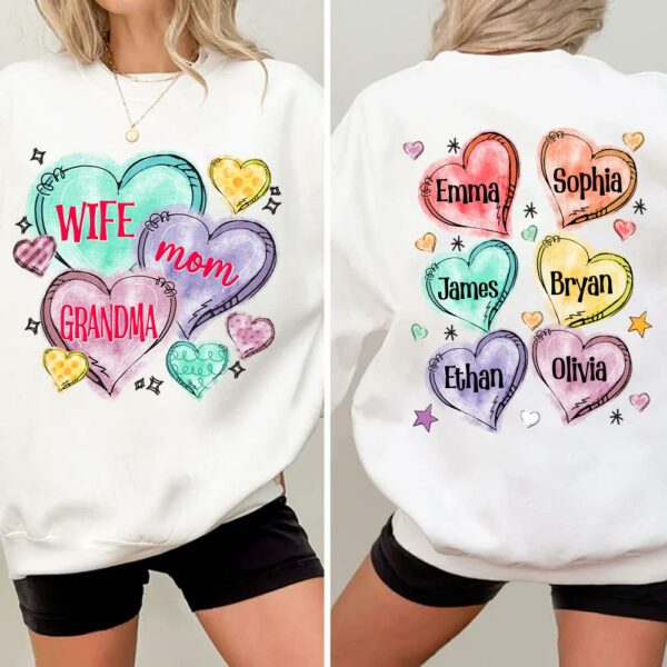 Custom Grandma Candy Hearts for Grandmas Shirt - Personalized Valentine Shirt